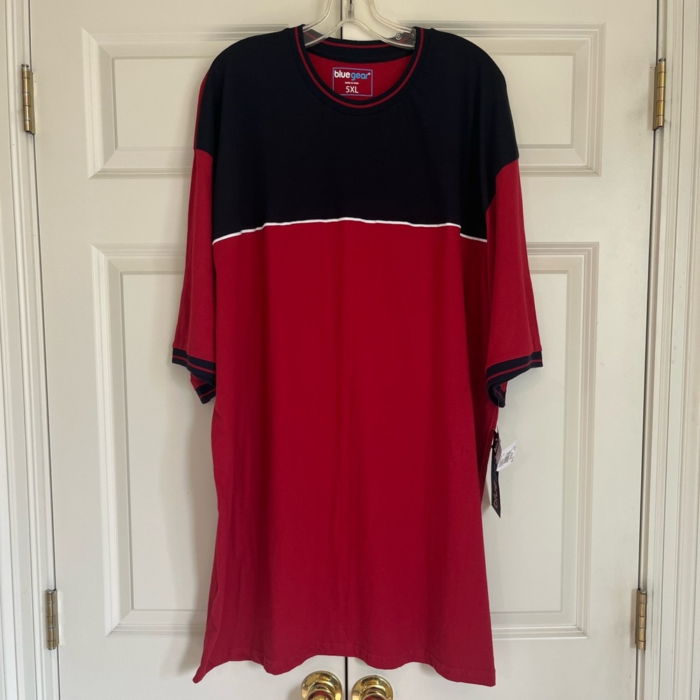 NWT Blue Gear Short Sleeve Tee Shirt, Size 5XL